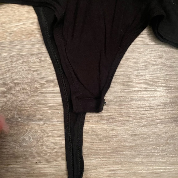 PLT V CUT BLACK COTTON BODYSUIT  S - Picture 9 of 10